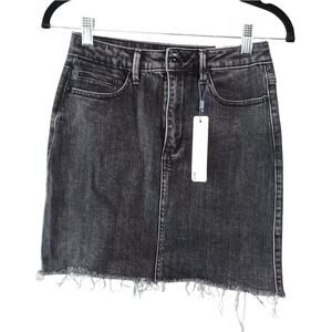 Tractr Blu Denim Black Mini Skirt Size 25 New with Tags